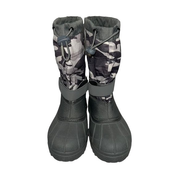 Columbia Gray Camouflage Camo Insulated Snow Ski Winter Boots Boys 5 Barely Worn - Picture 3 of 10